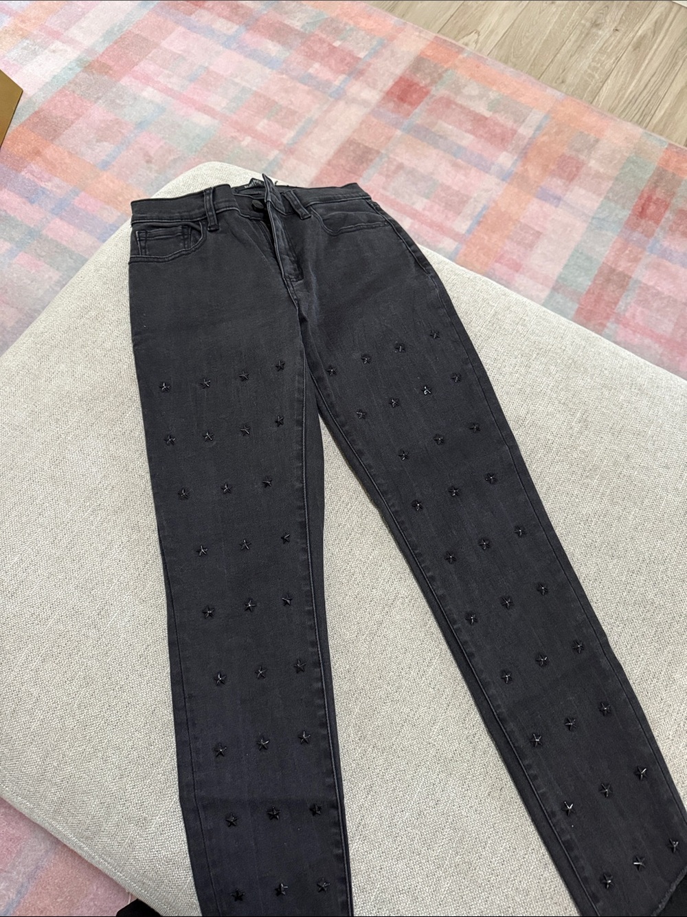 Buffalo David Bitton Black Skinny Jeans with Black Star Embellishments